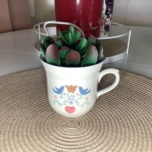 < Vintage Newcor Mug with Faux Succulent >